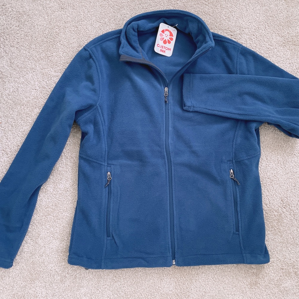 New unisex Blue Jacket Fleece Coat Top Size M Long Sleeve
